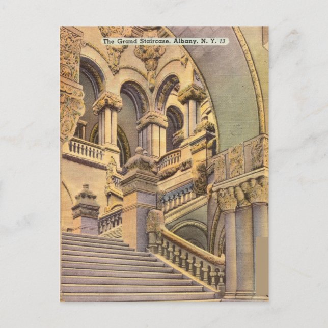 Die Große Treppe, Albany, New York Postkarte (Vorderseite)