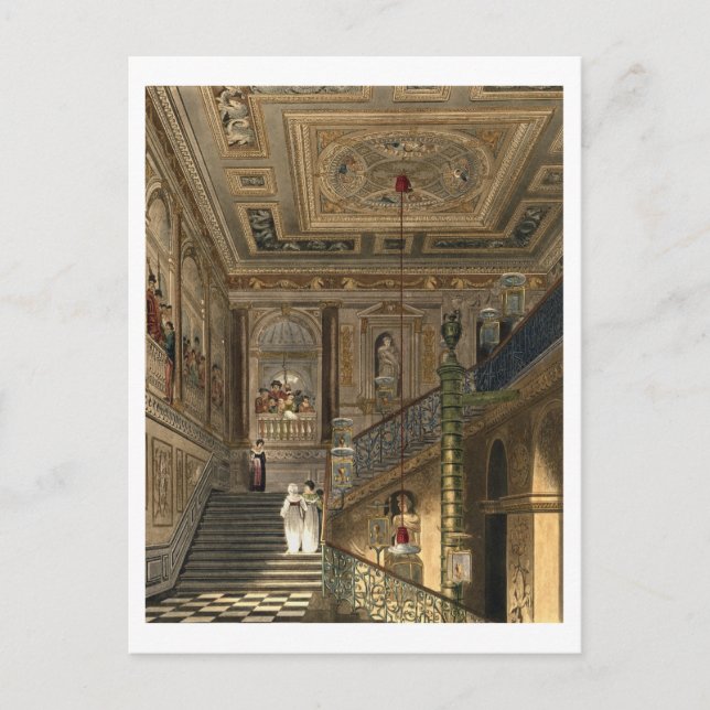 Die große Treppe im Kensington Palace von Pyne Postkarte (Vorderseite)
