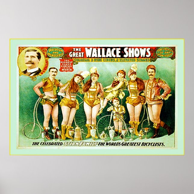 Die große Wand zeigt ~ Vintages Zirkusposter Poster (Vorne)