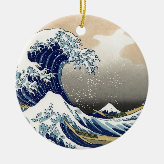 Die große Welle bei Kanagawa Keramikornament (Vorne)