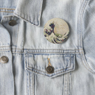 Die große Welle der Honeydew Melon Kunsthandwerk Button