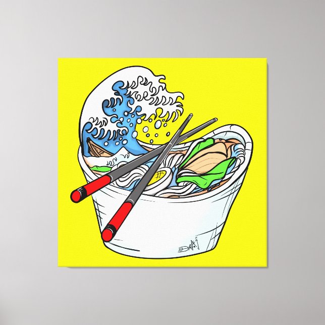 Die große Welle der Ramen Leinwanddruck (Vorderseite)
