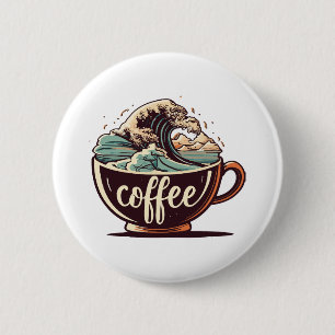 Die große Welle des Kaffees Button