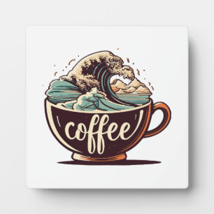 Die große Welle des Kaffees Fotoplatte