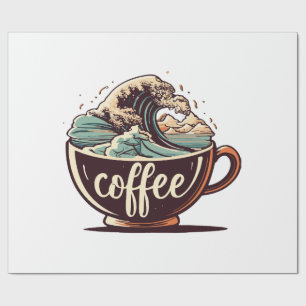 Die große Welle des Kaffees Geschenkpapier
