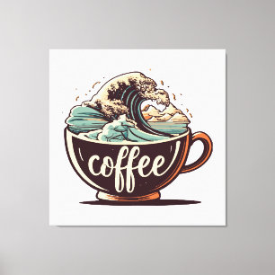 Die große Welle des Kaffees Leinwanddruck
