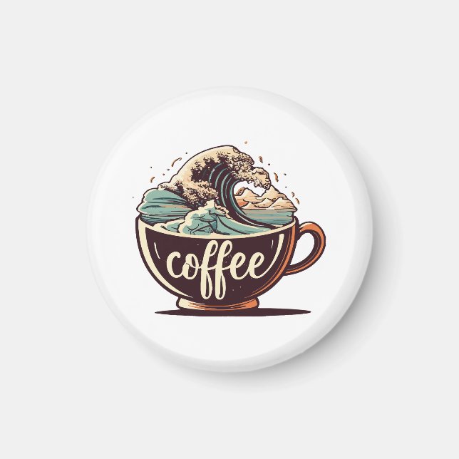 Die große Welle des Kaffees Magnet (Vorne)