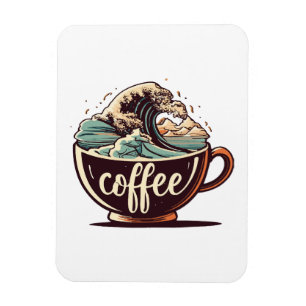 Die große Welle des Kaffees Magnet