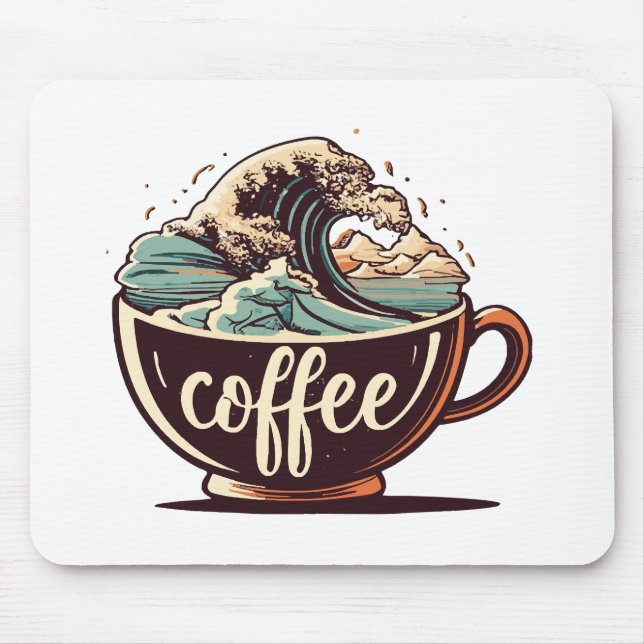 Die große Welle des Kaffees Mousepad (Vorne)