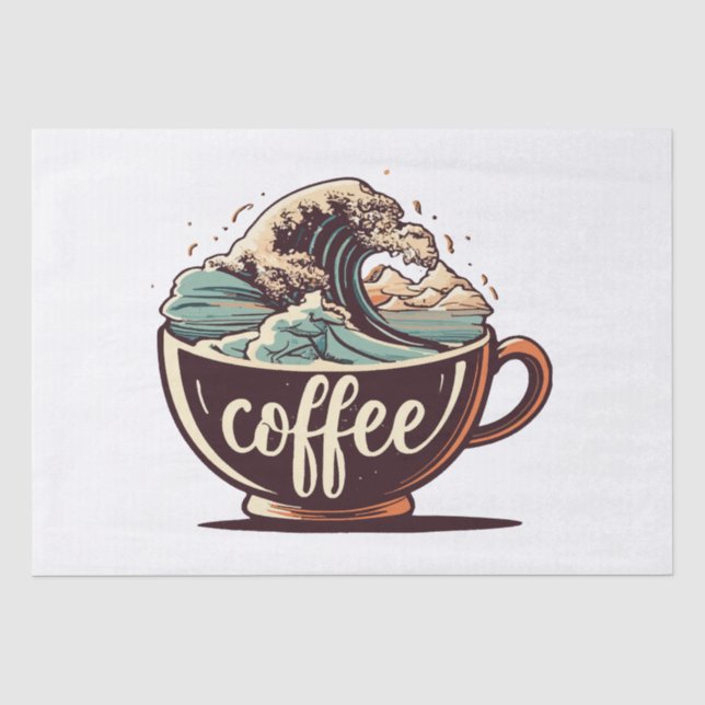 Die große Welle des Kaffees Seidenpapier (Vorderseite)