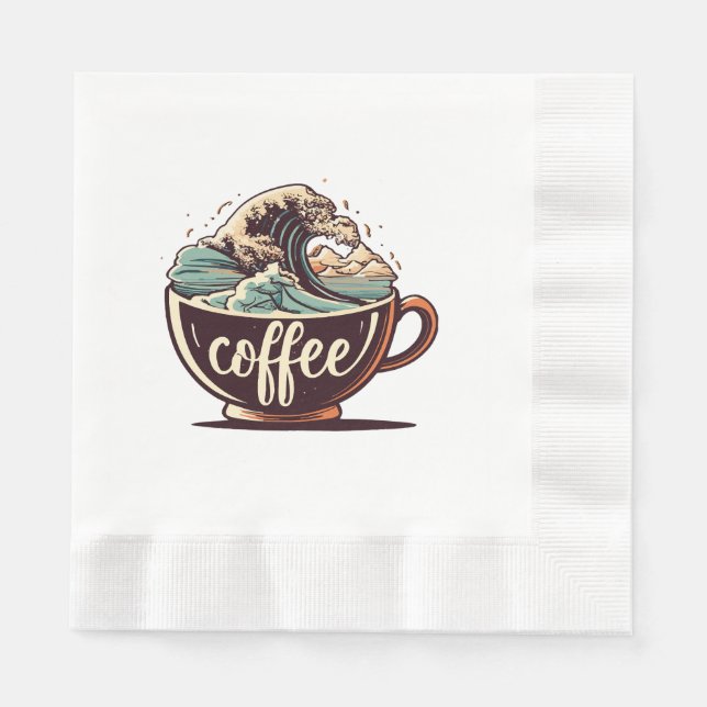 Die große Welle des Kaffees Serviette (Vorderseite)