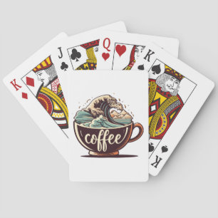 Die große Welle des Kaffees Spielkarten