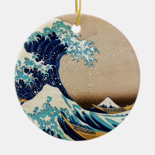 Die große Welle durch Hokusai Vintagen Japaner Keramikornament