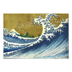 Die große Welle Farbe   Hokusai   Fotodruck