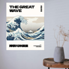 Die große Welle Hokusai Zeitgenössischer Minimal P Fotodruck