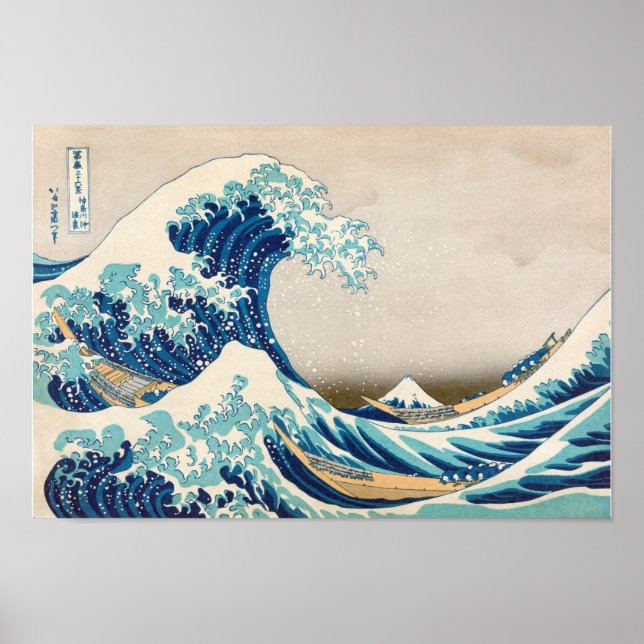 Die Große Welle in Kanagawa Original Reproduction Poster (Vorne)