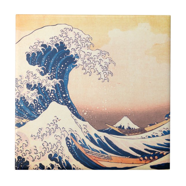 Die große Welle - Japanische Kunst Fliese (Vorderseite)