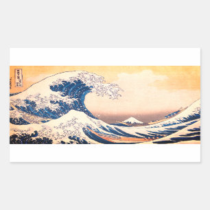 Die große Welle - japanische Kunst Rechteckiger Aufkleber