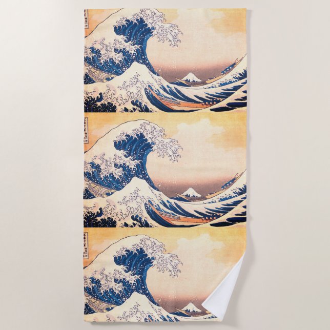 Die große Welle - japanische Kunst Strandtuch (Vorderseite)