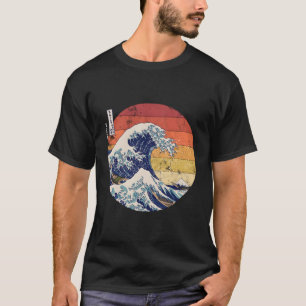 Die große Welle Kanagawa Hokusai japanische Retro T-Shirt