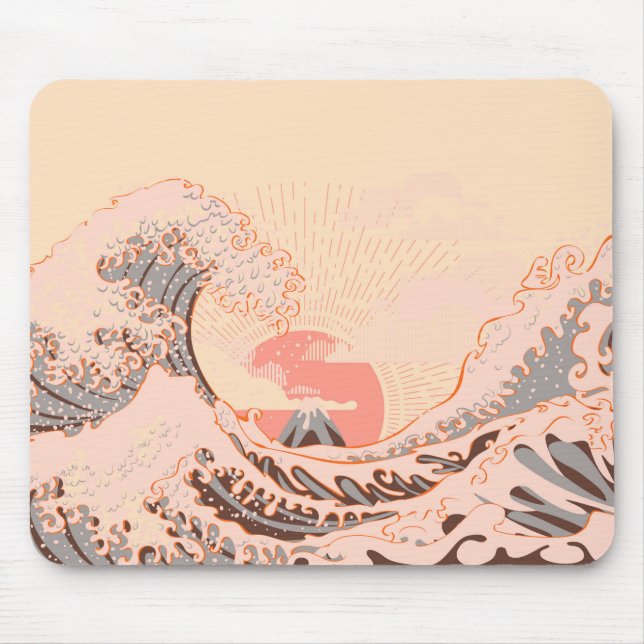 Die große Welle Kanagawas bei Sonnenaufgang Mousepad (Vorne)