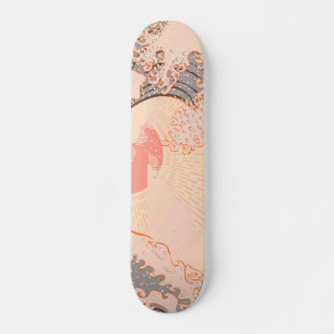 Die große Welle Kanagawas bei Sonnenaufgang Skateboard