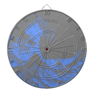 Die große Welle Meeresschaum Blau & Grau Dartscheibe