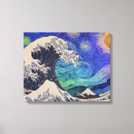 Die große Welle starrt Nacht Leinwanddruck