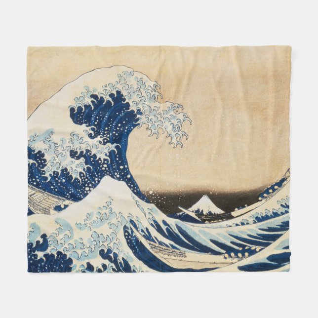 Die große Welle von Hokusai vor Kanagawa Fleecedecke (Vorderseite (Horizontal))