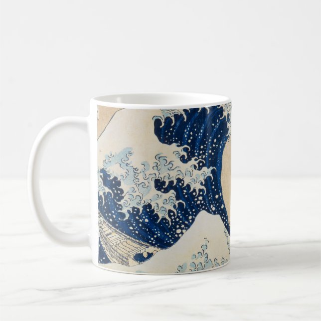 Die große Welle von Hokusai vor Kanagawa Kaffeetasse (Links)