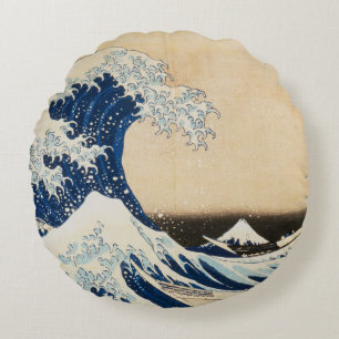 Die große Welle von Hokusai vor Kanagawa Rundes Kissen