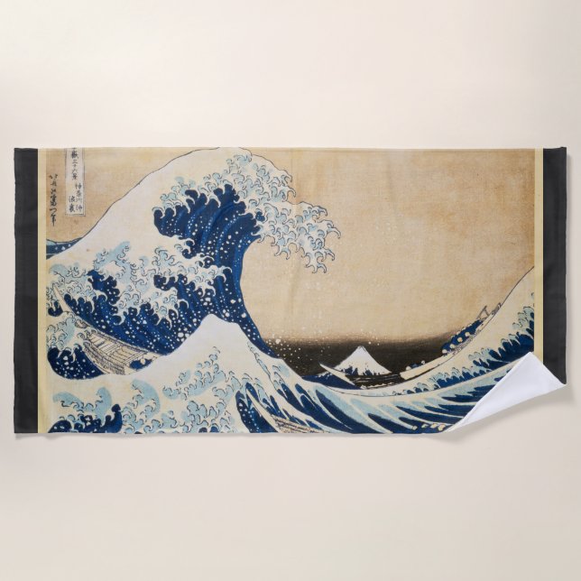 Die große Welle von Hokusai vor Kanagawa Strandtuch (Vorderseite)