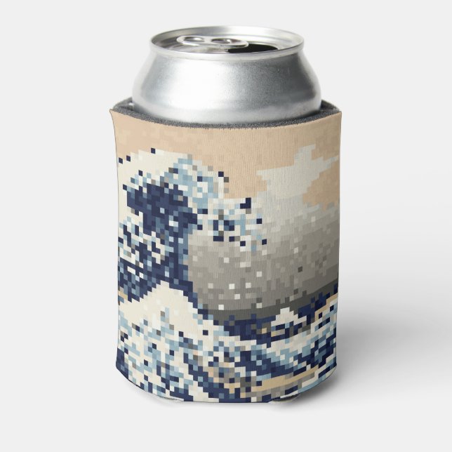 Die große Welle von Kanagawa 8 Bit Pixel Art Dosenkühler (Kanne Rückseite)