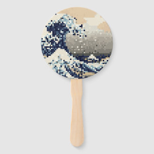 Die große Welle von Kanagawa 8 Bit Pixel Art Fächer