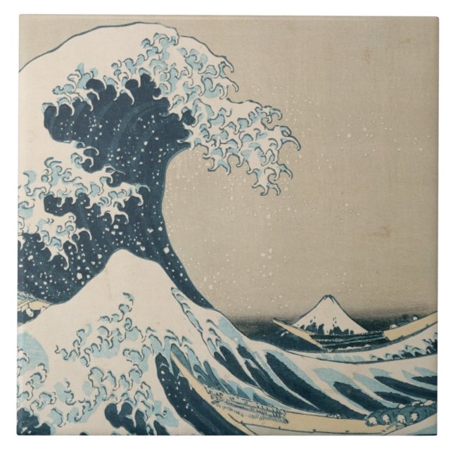 Die große Welle von Kanagawa, Ansichten vom Fliese (Vorderseite)