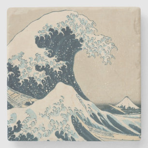 Die große Welle von Kanagawa, Ansichten vom Steinuntersetzer