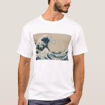 Die große Welle von Kanagawa, Ansichten vom T-Shirt<br><div class="desc">Bild-Sammlungs-Zahl:  XIR158277 die große Welle von Kanagawa,  von der Reihe "6 Ansichten von Fujisan" ("Fugaku sanjuokkei ") Kneipe. durch Nishimura Eijudo (woodblock Druck). Hokusai,  Katsushika (1760-1849) woodblock Druck. Privatsammlung Giraudon.</div>