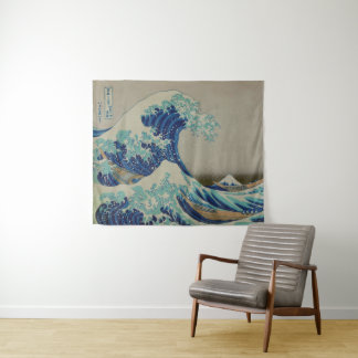 Die große Welle von Kanagawa durch Hokusai Wandteppich