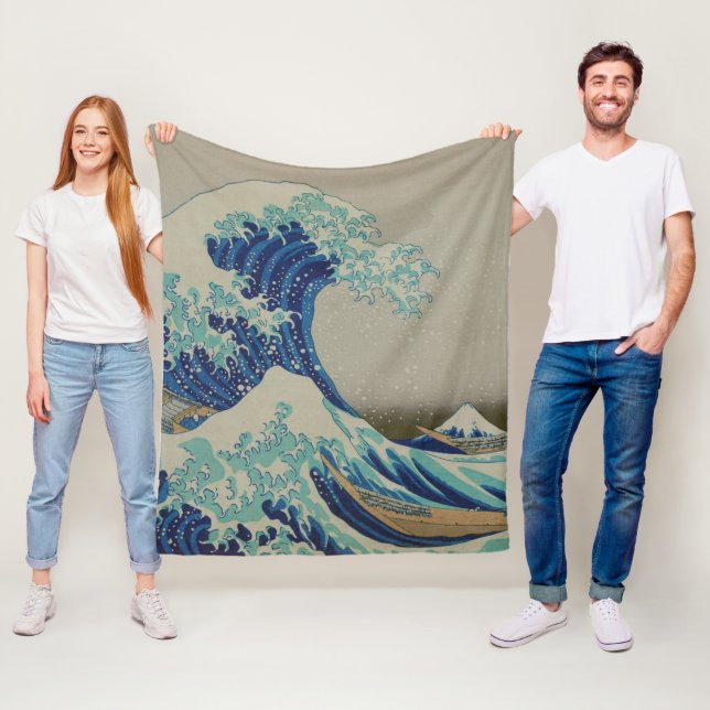 Die große Welle von Kanagawa-Japaner Woodblock Fleecedecke (Beispiel)