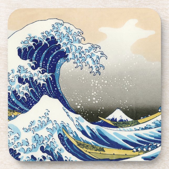 Die große Welle von Kanagawa Katsushika Hokusai Untersetzer (Vorderseite)