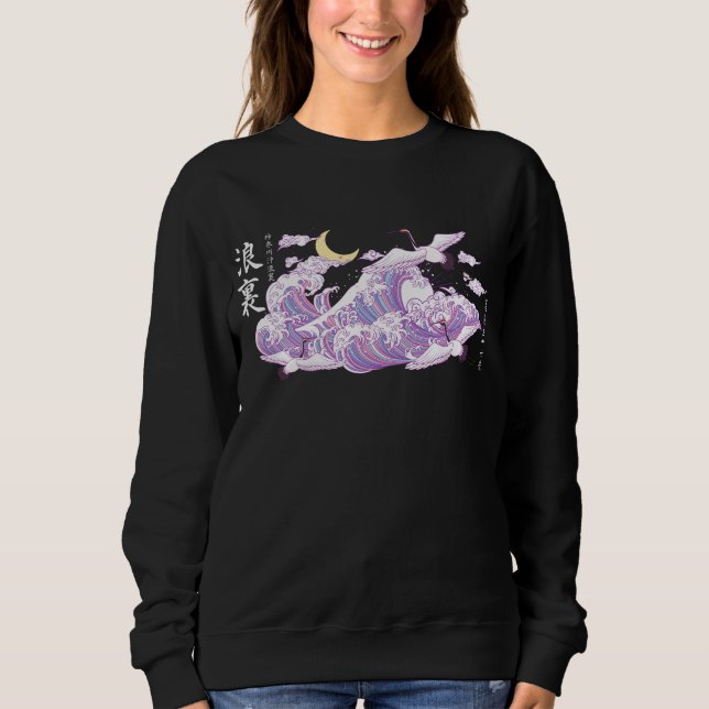 Die große Welle von Kanagawa/Kawaii Pastel Goth Sweatshirt (Vorderseite)