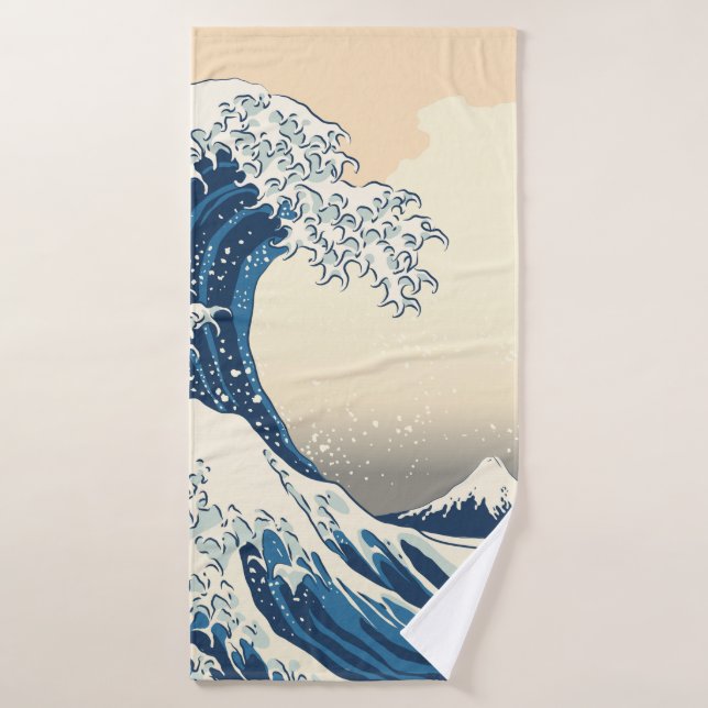 Die große Welle von Kanagawa Malerei Reproduktion  Badehandtuch (Badehandtuch)