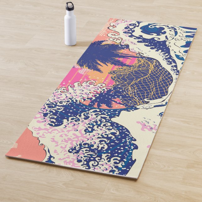 Die große Welle von Kanagawa und Palmen Yogamatte (Beispiel)