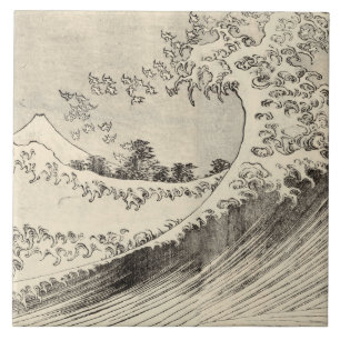 Die große Welle (von Katsushika Hokusai) Fliese