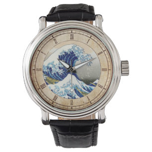 Die große Welle von Kunst Kanagawa Hokusai Armbanduhr
