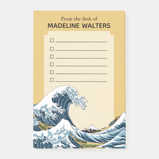 Die große Welle vor der Personalisierten Checklist Post-it Klebezettel (Vorderseite)