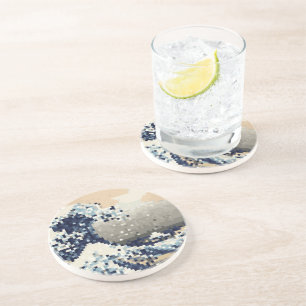 Die große Welle vor Kanagawa 8 Bit Pixel Art Untersetzer