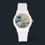 Die große Welle vor Kanagawa Armbanduhr<br><div class="desc">Die Große Wave Watch The Great Wave Off Kanagawa, auch bekannt als The Great Wave oder einfach The Wave, ist ein Holzschnitt des japanischen Künstlers Katsushika Hokusai. Beispiel der ukiyo-e Kunst, wurde sie irgendwann zwischen 1830 und 1833 als die erste in Hokusai's Serie 36 Ansichten des Mount Fuji veröffentlicht, und...</div>