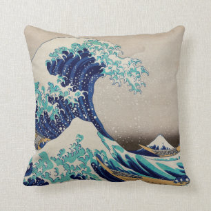 Die große Welle vor Kanagawa, dem japanischen Holz Kissen