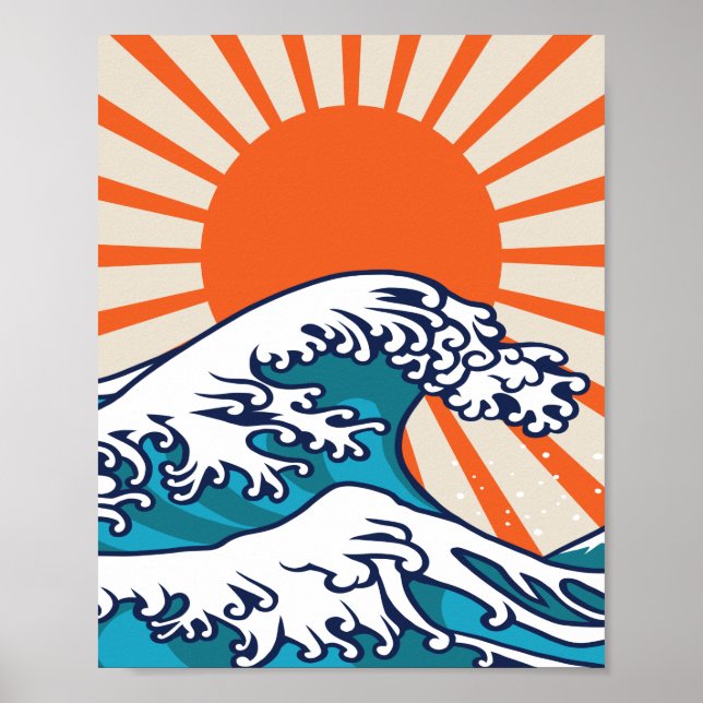 Die große Welle vor Kanagawa, die japanische Welle Poster (Vorne)